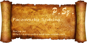 Paczovszky Szabina névjegykártya